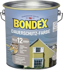 Bondex Dauerschutz-Holzfarbe 4 l, schneeweiß Holzschutzfarbe Holzschutz