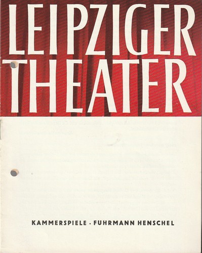Programmheft gerhart hauptmann - gerhart,
