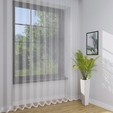 Gardine Store Weiß Stickereien am Saum Marquisette Qualität Kräuselband NACH MAß