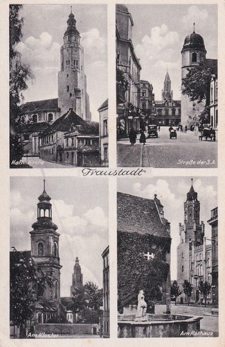 Fraustadt 4 bild straße - ak,