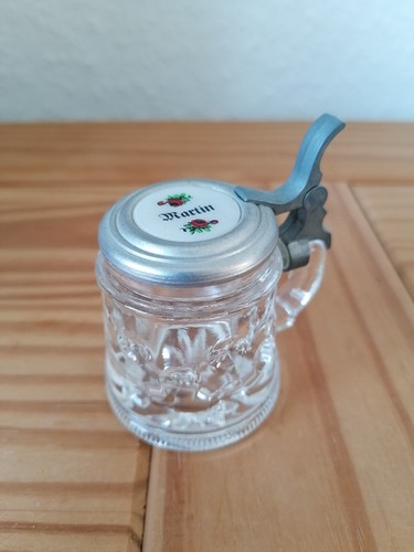 Schnapsglas mit zinndeckel - zinndeckel, und