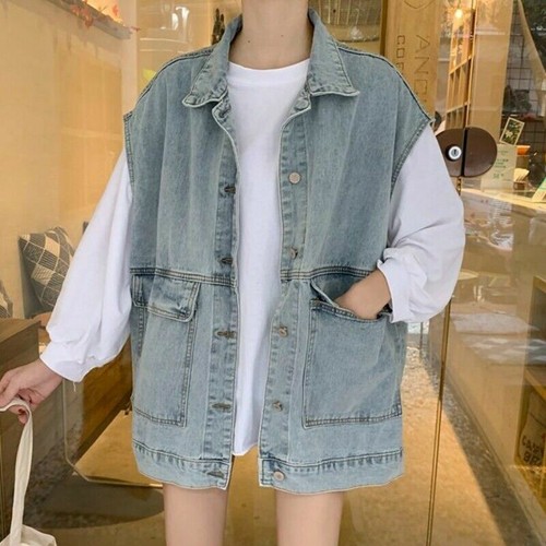 Damen jeansweste gilet weste - damen,