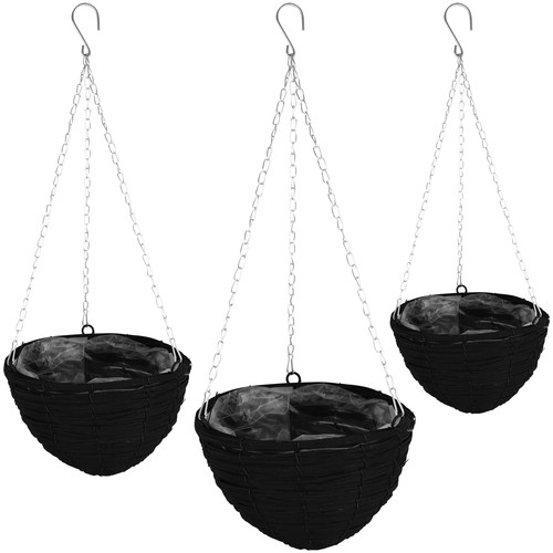 Blumenampel 3er set schwarz - set,