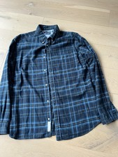 Herren Langsam Hemd XL Blaukariert