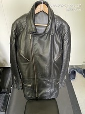 Leder Biker Jacke, schwarz