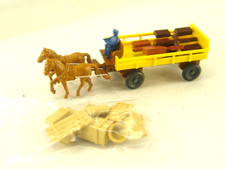 Pferdefuhrwerk gelb m. Gütern    - Wiking HO Traktor Modell    - #304 #E - gebr.