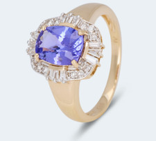 Harry Ivens IV Ring GG 585 Tansanit AAAA+ ca. 1,70 ct. Diamanten u. Brillanten