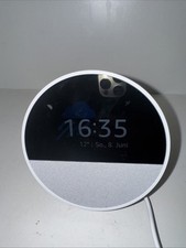 Echo Spot (2024 Launch) Smarter Wecker mit Alexa Vibrant Sound Glacier Weiß