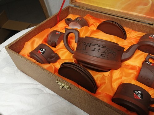 Chinesisches tee set rotbraun - chinesisches,