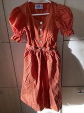 Herzklopfen Kinderdirndl Gr. 116 Kleid mit passender Schürze orange Baumwolle