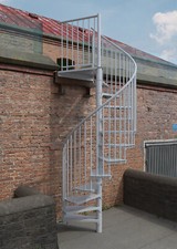 Wendeltreppe Außen Stahl verzinkt RONDO außen - weiß 180 cm