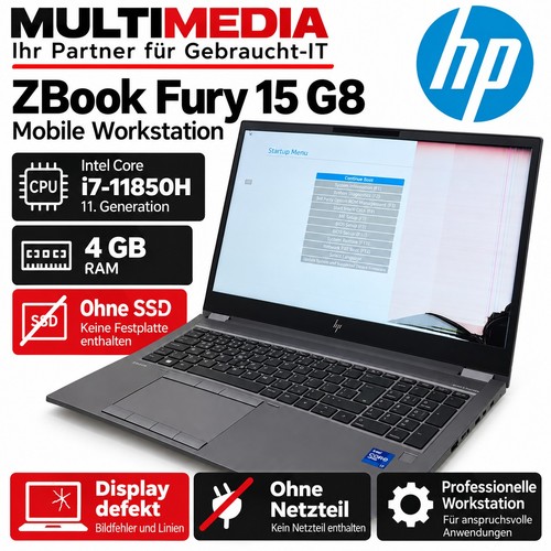 Zbook fury i7 11850h - hp, 15