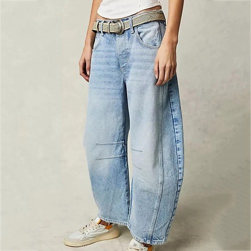 Damen jeans wide leg mid - wide, waist