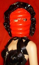 Lackdaunenmütze Daunenmaske Zofenhaube Lackmaske Lackmütze Downmask Vinyl