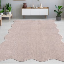 Design Teppich blush rosa sanft mit moderner Wellenform