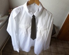 Weisses Uniformhemd mit Taschen Bundeswehr Diensthemd BW ? XXXL ?+ Krawatte DDR