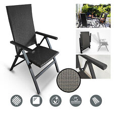B-Ware Aluminium Polyrattan Klappstuhl Gartenstuhl Hochlehner Stühle Grau Nr.86