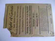 Konzertkarte Night Of Guitars 16.04.91 München Theaterfabrik Robin Guess Ticket