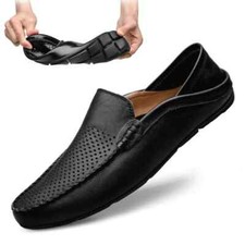 Mode Italienische Herren Schuhe Freizeit Slipper Leder Mokassins Halbschuhe