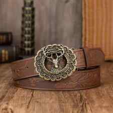Ledergürtel braun Hirsch Gürtelschnalle Buckle Jagd Reh Tracht Western Cowboy