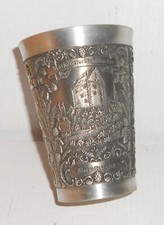 Zinnbecher MARKDORF, ZINN BECKER Stuttgart  95% Zinn, H 8,5cm, gebr.,GUT!