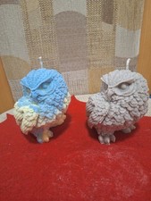 5 Eulen Kerzen Selbstgemacht