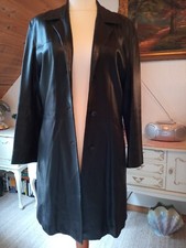 Echter Damen Lammnappa Ledermantel Gr. 38 schwarz gebraucht, aber wie neu.