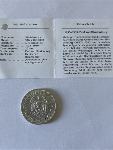 Reichsmark 1936 hamburg - 5,
