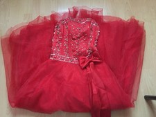 Henna brautkleid ballkleid verlobung 34/36 rot trägerlos tüll Hochzeit