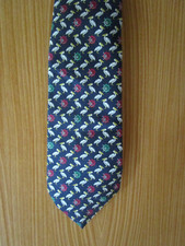 Seiden Krawatte maritim mit Steuerrad usw. in Dunkelblau mit Weiß und Rot C&A