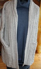 ARAN Strickjacke  silber Gr.S; UVP. 149,-€ Irische Wolle Naturmode; Neu