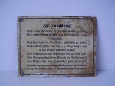 Antikes Blech Schild " Zur