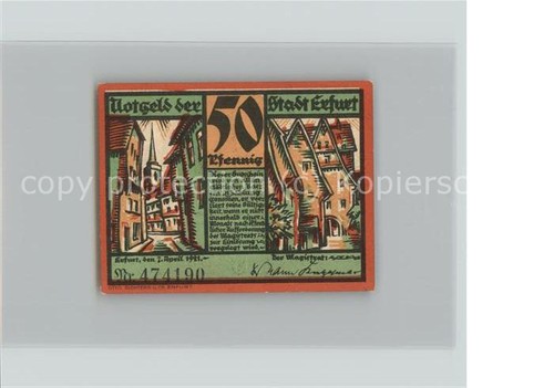 Erfurt city notgeld 50 - ,