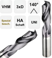 VHM Premium 3xD Bohrer 140° Hochleistungsbohrer mit Spezialbeschichtung 1 - 20mm