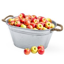 Zink Blumen Wanne mit Kordel Griff - 64x42 cm - Garten Deko Kübel Pflanz Schale