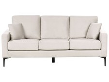 3er Sofa Stoff beige mit