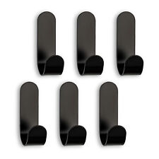 Wandhaken 6 Haken selbstklebend Edelstahl schwarz Kleiderhaken Handtuch SEBSON