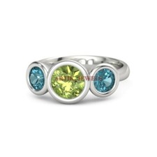 Natural Peridot & London Blue