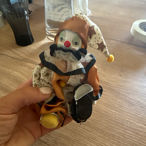 Clown figur mit stoffkostüm - mit,