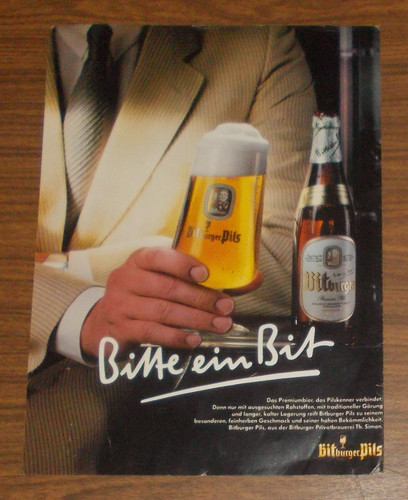 Seltene werbung bitburger pils - bitburger,
