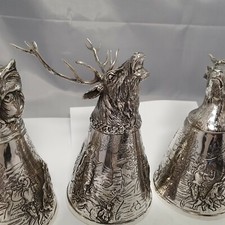 6 Stück wunderschöne große Sturz- Becher Silber 800 punziert Deutsche Handarbeit