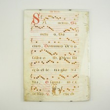 Antiphonale - Antiphonarium - Antiphonar - 1 Blatt - Noten - antik - handgemalt