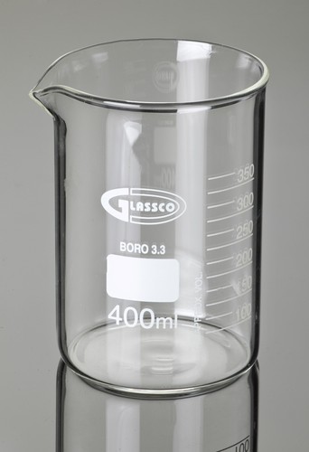 Becherglas mit graduierung und - mit,