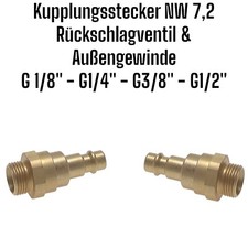 Kupplungsstecker NW 7,2 Rückschlagventil & AG Druckluftkupplung Kupplung 👍