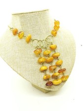 antike russische Bernstein Kette Art Deco Butterscotch Amber Quaste Fransen