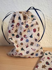 Set 2 Stoffbeutel Zugbandbeutel Geschenkebeutel - Weihnachten - Handmade 