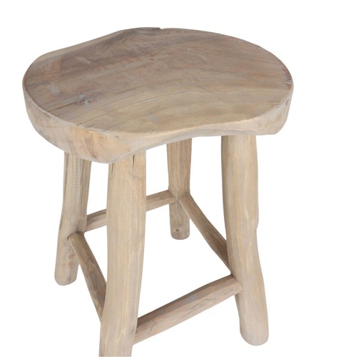 Rustikaler teakholz hocker - rustikaler,