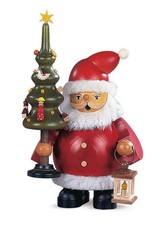Räucherfigur Räuchermann  klein Weihnachtsmann mit Baum (BxH):13x16cm NEU