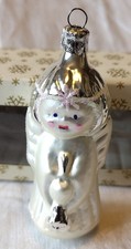 Christbaumschmuck Glas Engel in OVP Silber Glitzer Christbaumkugel Anhänger