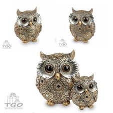 Formano Dekofigur Eule Eulepaar antik-gold silber -723666T